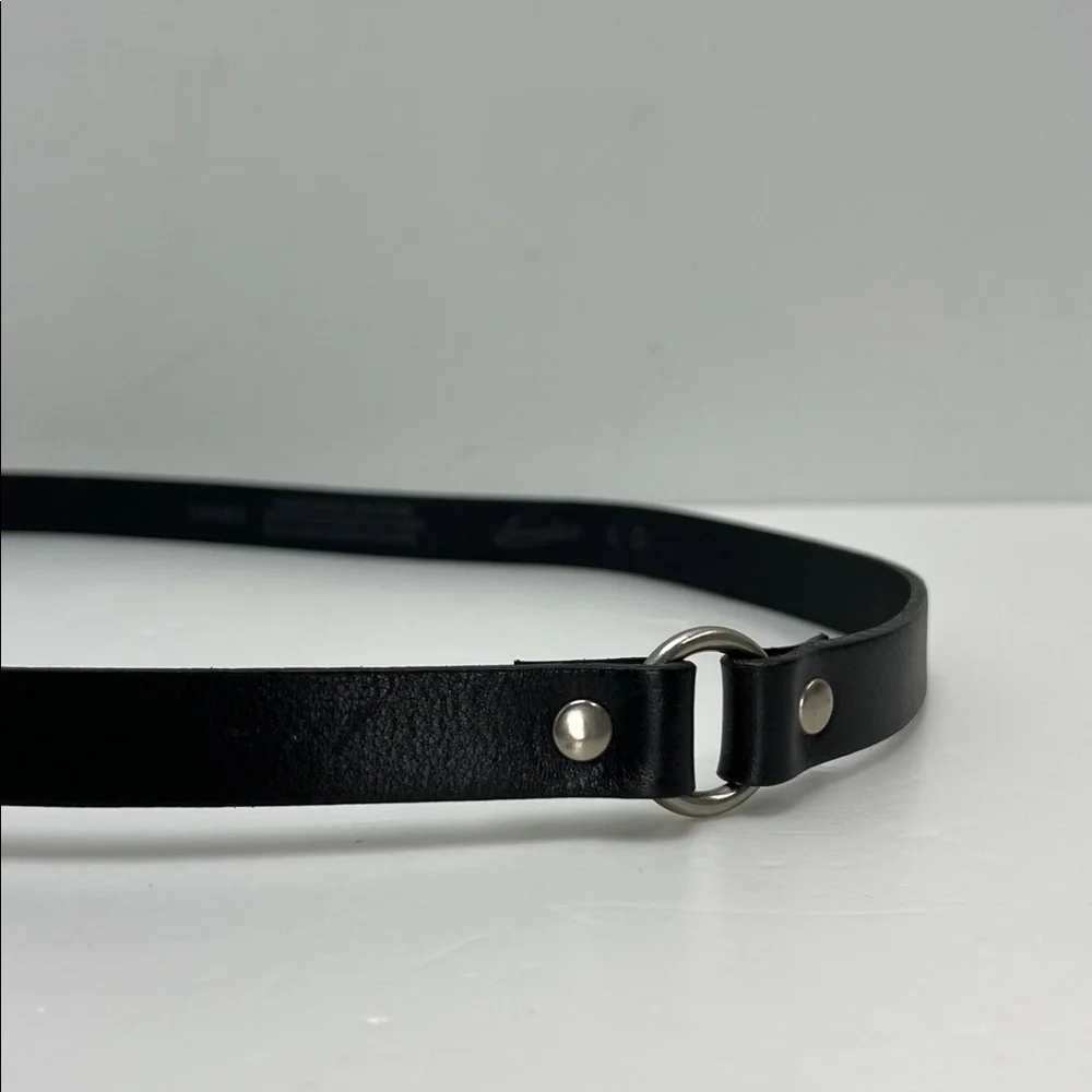 Landes Black Leather Belt Italian Leather Made In Canada Harness Style Festival